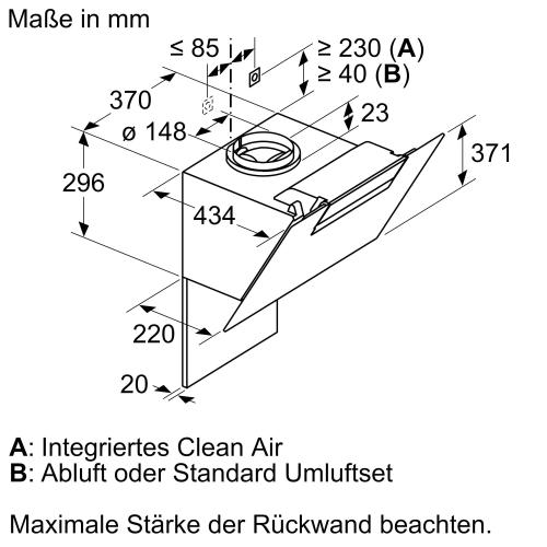 Bosch DWK 67 EM 60 Dunsthaube 669 m³/h